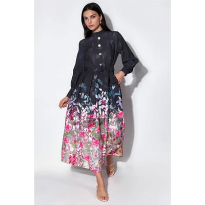 Florale Maxi Jurk met Ceintuur