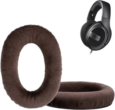 kwmobile 2x fluwelen oorkussens geschikt voor Sennheiser HD 559 / 569 / 599 koptelefoons - Kussens voor over-ear-koptelefoon in bruin