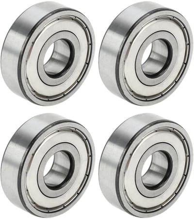 Allecta - Diepe groefkogellagers P6 15x42x13mm zilverkleurige gesmeerde lagers - scooter skateboard wiel - set van 4