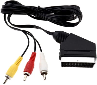 Dailygoods - AV Kabel - 1,8 m - Hoogwaardige kwaliteit - Zwart - Voor perfecte beeld- en geluidskwaliteit - Geschikt voor r...