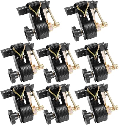 Ladderrek-ratelbanden, zwarte vierkante buisbevestiging, 38 mm breed x 2,25 m lang, zwarte banden met dubbele J-haken, 226,8 kg draagvermogen, heavy-duty ladingbevestigingsbanden (8 stuks)