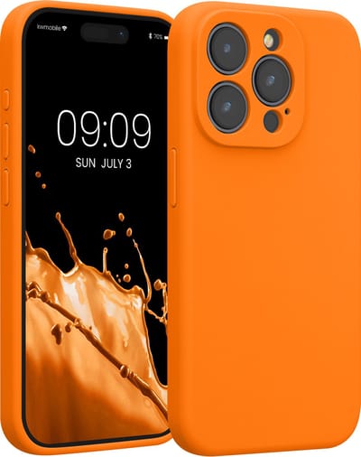 kwmobile telefoonhoesje geschikt voor Apple iPhone 15 Pro - TPU backcover met siliconen coating - Smartphone case in fruitig oranje