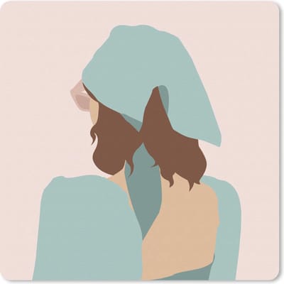 Muismat 20x20 cm - Mousepad Zomer - Vrouw - Pastel - Muismatten