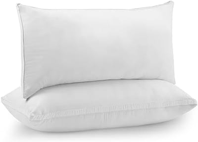 PromoHome Kussenset van 2 - 40x80 cm Zachte Hoofdkussens met Holle Vezelvulling - Ademend Tijk voor Optimale Ondersteuning - Wit