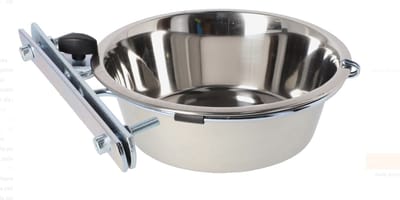 RVS Enkel Voederbak en drinkbak 4,0 ltr. met houder enkel - Voederpan met houder - Kennel - KNPV - IPO - K9 - IGP - Hondensport