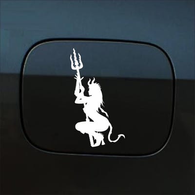 Bumpersticker - Duivel - 13,2 X 6,1 - Wit