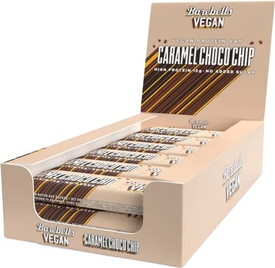 Barebells Vegan Protein Bars - 12 x 55 gram - Caramel Choco Chip
