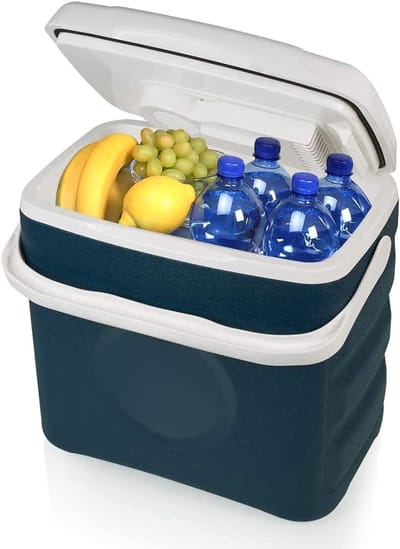 Quvo® Elektrische koelbox 12 en 230 volt - Elektrische koelbox - Koelbox - Blauw - 29cm x 43cm x 45 cm