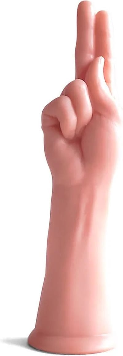 Fist Hand Dildo met 2 Opgestoken Vingers - 2 Vingerige Fistdildo