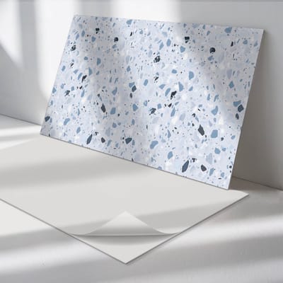 Wallfluent Vinyl Wandpaneel - Patroon met steenfragmenten Wandpaneel PVC - 100 cm x 50 cm - Grijs Vinyl Wandpaneel - Set van 1 - Rechthoekig Wandbekleding Vinyl - Texturen Wandpaneel - Zelfklevend Wandpaneel - Wandpaneel Keuken en Badkamer