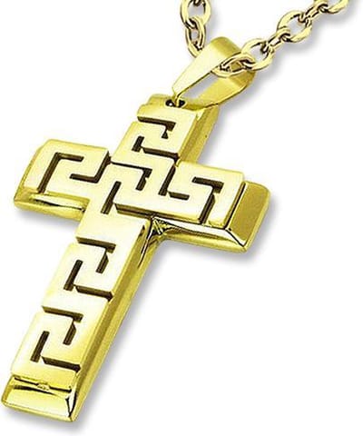 Amanto Ketting Djam G - 316L Staal - Kruis - 44x29mm - 60cm
