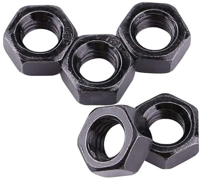 Dailygoody - Zeskantmoeren - M5 - 100 stuks - Zwart - Koolstofstaal - DIN934 - Geschikt voor industrieel gebruik - Verzinckt