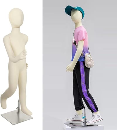 Kinder Etalagepop - Paspop Kind - Kleding Presenteren - Verstelbare Ledematen - Maat 12 Jaar - Stofkleur