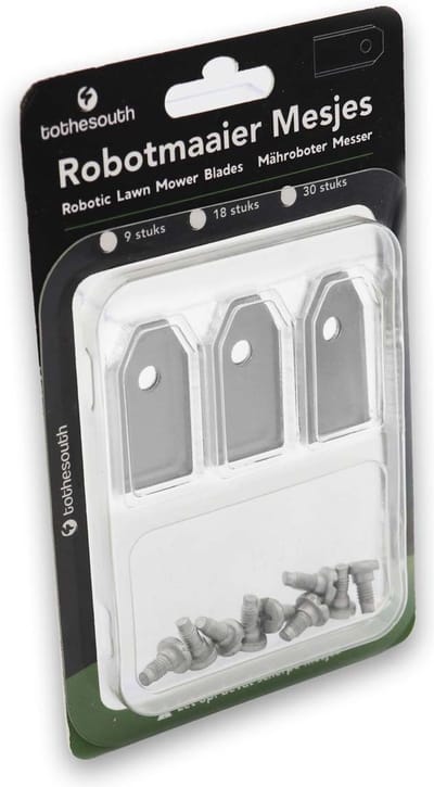 To the South® Robotmaaier Mesjes staal geschikt voor Florabest FMR600 A1 (Lidl Robotmaaier) - 9 stuks