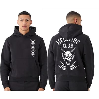 Stranger Things Trui met capuchon - Club Bones - S tot 5XL - voor Mannen - zwart