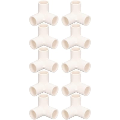 10PCS Raccords de tuyauterie 3 voies Raccord en T en plastique PVC Raccord coude Raccord d'angle Diamètre intérieur 25 mm Blanc blanc