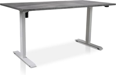 Zit-sta bureau elektrisch verstelbaar - MRC EASY | 160 x 80 cm | inclusief stekkerdoos en kabelklemmen | frame wit - blad betonlook