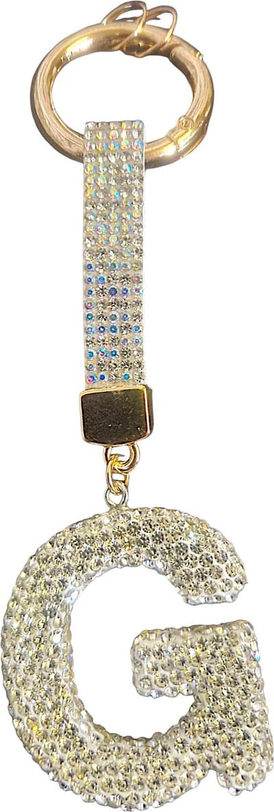 Sleutelhanger Letter G STRASS | SLeutelhanger met jouw Letter | Gepersonaliseerd Cadeau | Moederdag cadeau | Verjaardagscadeau | Persoonlijk cadeau | Persoonlijk Geschenk | Tashanger | Sleutelhanger | Bedankt cadeautje