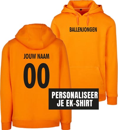 Hoodie oranje L - Gepersonaliseerd - Ballenjongen - soBAD. | EK 2024 | Unisex | Sweater dames | Sweater heren | Voetbal
