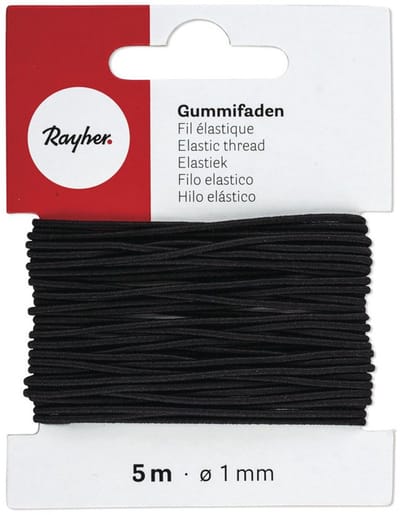 Rayer Hobby band elastiek - 3x - op rol - 5 mtr x 1 mm - Zelf kleding maken