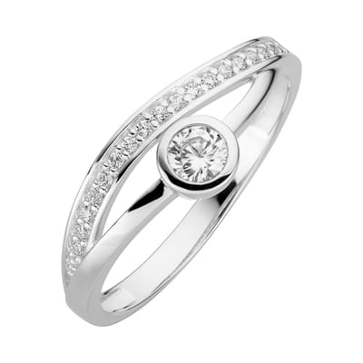Orolino Ring 333/- Weißgold glanz synth. Zirkonia