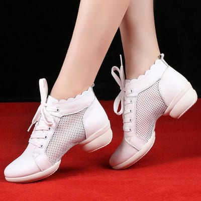 Dansschoenen Dames Dames Moderne Zachte Buitenzool Jazz Sneakers Echt Leer Ademende Vrouwelijke Dans Fitness Sport 38