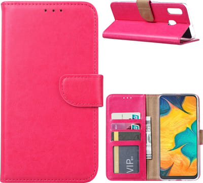 Ntech Portemonnee hoesje met Pasjesruimte Geschikt Voor Samsung Galaxy A30 - Roze
