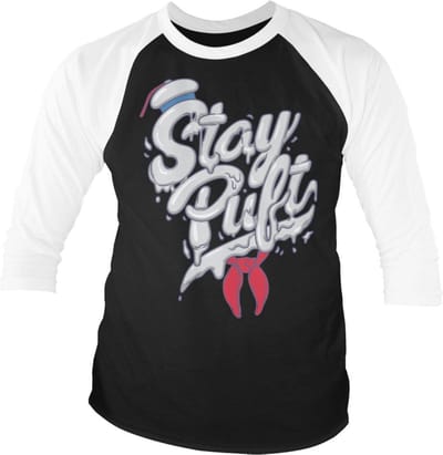 Ghostbusters Raglan top -L- Stay Puft Zwart/Wit