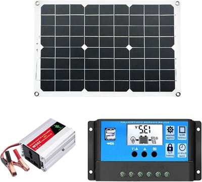 Draagbare Zonne-energiekit - Krachtcentrale Omvormer - Kamperen Buitenwerk - Hoog Rendement Monokristallijn - 300W - Zwart