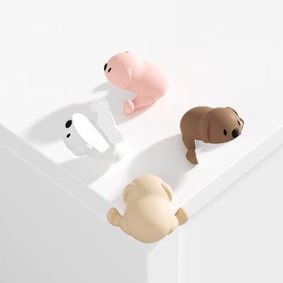 Siliconen Hoekbeschermers Voor Tafel En Meubels - Tafelhoekbescherming Zacht En Antibotsing - Meubelbescherming Voor Rechte Hoeken - 4 Stuks - Beige, Bruin, Wit En Roze