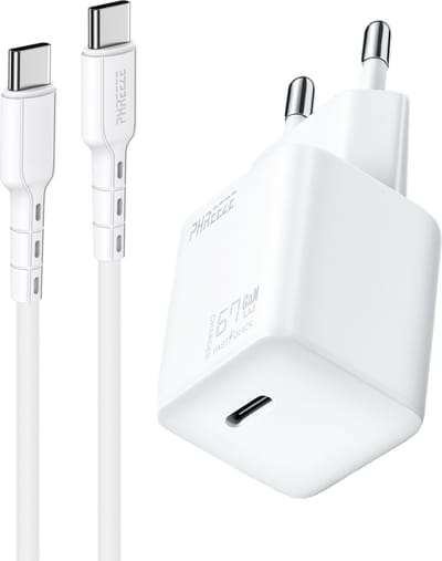Oplader usb C 65w - Snellader usb C - Oplaadkabel usb C naar usb C - 1 meter - Oplaadstekker - Incl usb C kabel - 1 meter - Wit