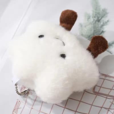 Schattige Pluche Glimlachende Wolk Sleutelhanger Katoenen Gevulde Poppetje Speelgoed Sleutelhanger Rugzak Tas Hanger Autosleutelhangers Voor Vrouwen Meisjes Cadeau gray