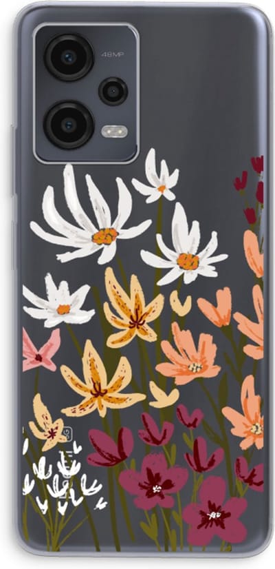 Case Company® - Hoesje geschikt voor Xiaomi Redmi Note 12 hoesje - Painted wildflowers - Soft Cover Telefoonhoesje - Bescherming aan alle Kanten en Schermrand