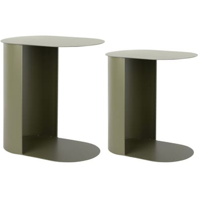 Leitmotiv Bijzettafel Riqueza Oval - Groen - 30x45x48cm - Modern