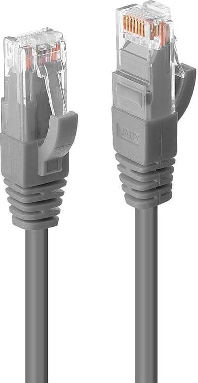 LINDY 45403 RJ45 Netwerkkabel, patchkabel CAT 6 U/UTP 2.00 m Grijs Snagless 1 stuk(s)