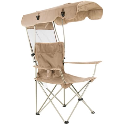 Draagbare Opvouwbare Stoel Met Luifel Schaduw Strandstoel Campingstoel Tuinstoel Perfect Voor Buiten