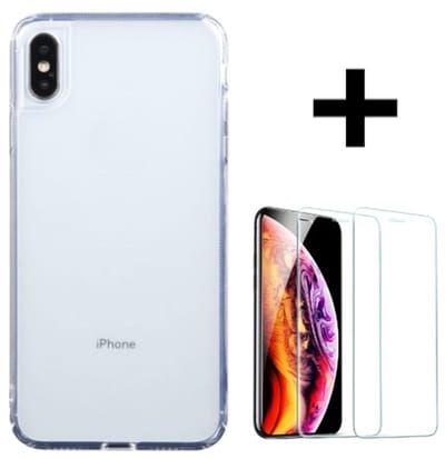 Hoesje Geschikt voor Apple iPhone XS Max silicone back cover/iphone XS max hoesje/iphone XS max achterkant + Gratis screen protectorTransparant hoesje