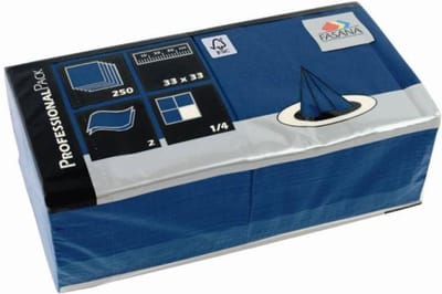 Fasana - Servet - 2-laags - Blauw - 1/4 vouw - 33 cm - 250 stuks