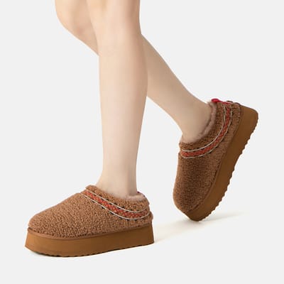 EVER AU Australië Dames Lewin Pluche Enkellaars Platform Slippers