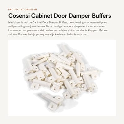 Dailygoods- Kastdeurdemper Set van 20 - Deurdemper - Anticollisie - Geluidsreductie - Eenvoudig te installeren - Duurzaam materiaal - Deurdempers