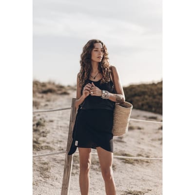 Mikuta The Black Wrap Skirt Black Maat: M | Mini Rokken Outlet | Dames | Zwart