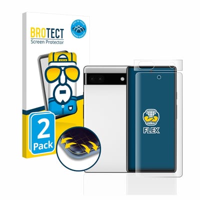 BROTECT - Screenprotector voor Google Pixel 6a (Voor+Camera) - Folie Beschermfolie transparant volledig dekking - 2 Stuks