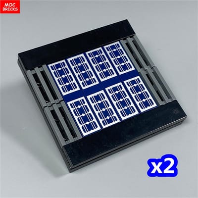 MIJN EIGEN CREATIE Zonnepanelen Tegels 1x4 Dak van Stadshuis 2431pb499 Samengestelde Bouwstenen Toevoegingen Speelgoed voor Kinderen gray