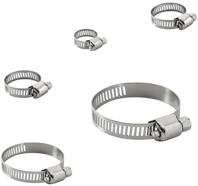 Dailygoods- Pijpklemmen 20 Stuks - Slangklemmen RVS - Verstelbaar - Huishoudelijke Beveiligingskabel - Intercooler/Buis - 5 Maten - Slangklem