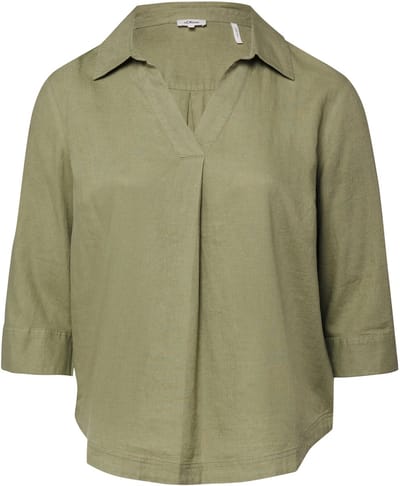 s.Oliver - female - Linnen blouse met 3/4 mouwen en omslag