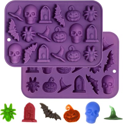 Siliconen bakvorm voor Halloween Leuke vormen voor chocolade en snoep - 2 stuks