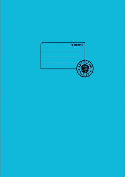 Exercise book cover paper A4 turquoise 100% wastepaper - Blue - Man/Woman - 210 mm - 297 mm - 1 pc(s)