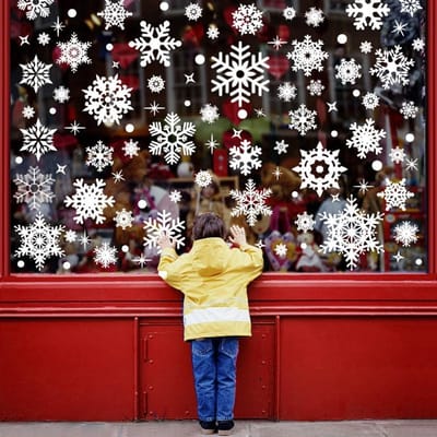 heekpek 235 stuks sneeuwvlokken, raamafbeeldingen, Kerstmis, zelfklevend, raamstickers, Kerstmis, wit, raamdecoratie, winter, herbruikbare raamstickers, sneeuwvlokken