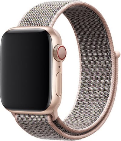 YPCd® Bandje Geschikt voor Apple Watch - Nylon Klittenband - Champagne - 38/40/41 mm - Ademend Sportbandje - Comfortabel & Verstelbaar