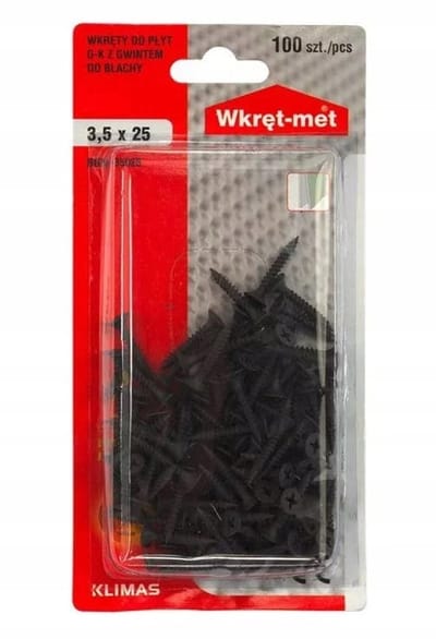 Wkręt-Met - G-K Schroef - 3,5x25mm - Fosfateren Staal
